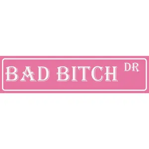 Pink Room Decor Bad Bitch Dr Metal Tin Sign Funny Bad Bitch Dr Sign Street Signs For Bedroom Bad Girls Club Decorations Room Decor Aesthetic For Teen Girls Women Aesthetic Wall Decorations 4x16 Inch Lighted Address Plaque