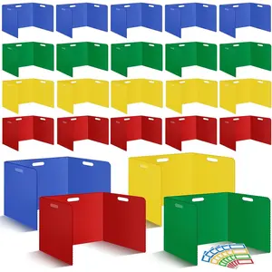 24Pack Desk Dividers for Students 14 × 17.5 × 14 Inch Plastic Durable and Waterproof Black Privacy Folders Shields Test Dividers with Classroom Privacy Boards for School Study Supplies (Muticolored)