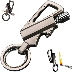 Keychain Lighter(Not Contain Kerosene) ,Permanent Match,Permanent Match Keychains,Reusable Fire Starter Key Ring, Hidden Forever Lighter Keychain,for Outdoor Survival Gift for Men,Mini Waterproof Lighters