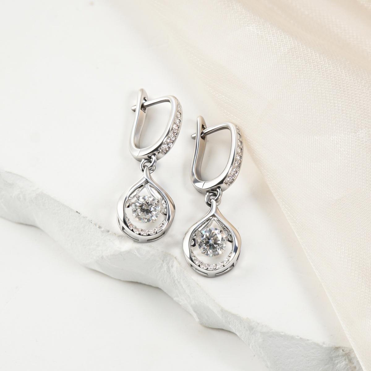 Moissanite 1ct Glow of Firefly Teardrop Dangle Earrings Valentine's Day Wedding Engagement Anniversary Romantic Elegant Gift Daily Wear