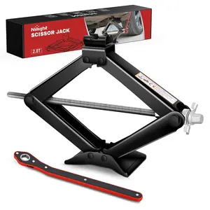 Nilight Scissor Jack for Car 2 Ton(4409 lbs), Heavy Duty Steel Scissor Lift Jack Car Kit with Ratchet Wrench for Sedan SUV MPV Tire Changing, 3.9 Inch-15.7 Inch Lifting Range Portable Small Jack Black