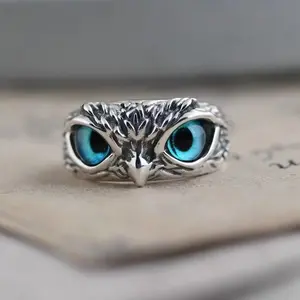 Glow-in-the-Dark Adjustable Owl Ring – New Trendy Animal Ring & Couple Rings Option, No Measurement Needed Resizable Band, Perfect for Holiday & Daily Outfit Styling Essential