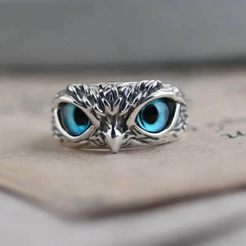 Glow-in-the-Dark Adjustable Owl Ring – New Trendy Animal Ring & Couple Rings Option, No Measurement Needed Resizable Band, Perfect for Holiday & Daily Outfit Styling Essential
