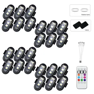 RGB LED Decorative Lights for Car Interior 6/12/18/24 Pack, Footwell Ambient Lighting, Mood Lighting, Interior & Exterior Accent Lights, Vehicle Accessories for Cars Motorcycles, Gift Idea