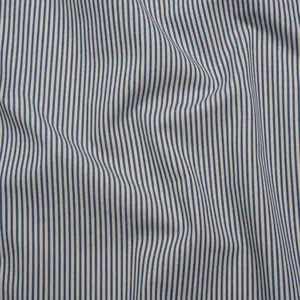 Cotton Woven - Off White and Blue Candy Stripes - Deadstock
