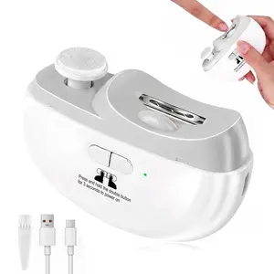 3-in-1 Electric Nail Clipper with Polisher, Automatic Rotary Nail Trimmer & Filer, Built-in LED Light for Precise Trimming & 2-Speed Settings, Dust Collection, Long-lasting, Safe & Portable Nail Care Tool for Seniors, Kids, Men & Women