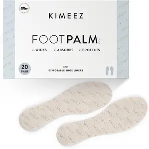 FOOTPALM Disposable Shoe Liner for Sweaty Feet Pre-Cut No Show Sock Insert for Women & Men Moisture Wick No Slip No Stink Barefoot Shoe Insert Ultra Thin Shoe Insole 20 Pairs