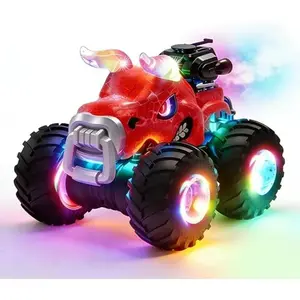 Mini Electric Remote Control Racing Car, Monster Truck 2.4 GHz, with Lights and Water Spray Function, Can Rotate 360° and Drift.