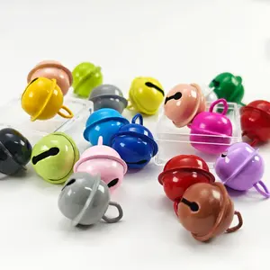20pcs Mixed Color Baked Paint Bell Charms - Round Hollow Decorative Bells, Suitable for Christmas / Christmas Tree Decoration, Bracelet & Necklace DIY Jewelry Accessories