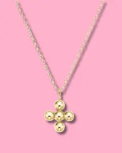 Enewton 4mm Bead Charm Cross Necklace