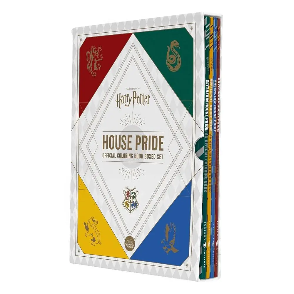 House Pride 4-Volume Official Boxed Coloring Book Set - High-Detail Magical Multi-Page Art Sketch Book, Office Stationery Gift for Adults