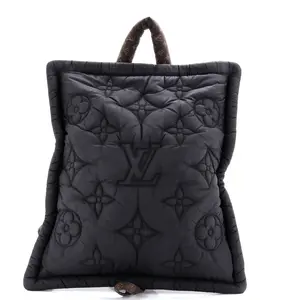 Pre-owned Louis Vuitton Nylon Backpacks Pillow Backpack Monogram Quilted Econyl by Rebag