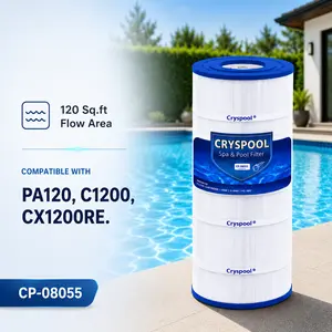 C1200 Filter Compatible with Hayward PA120, C1200, CX1200RE,C-8412, Ultra-B2, FC-1293, Clearwater II 125, 817-0125N, 120 Sq. Ft Pool Filter Cartridge, 1 Pack