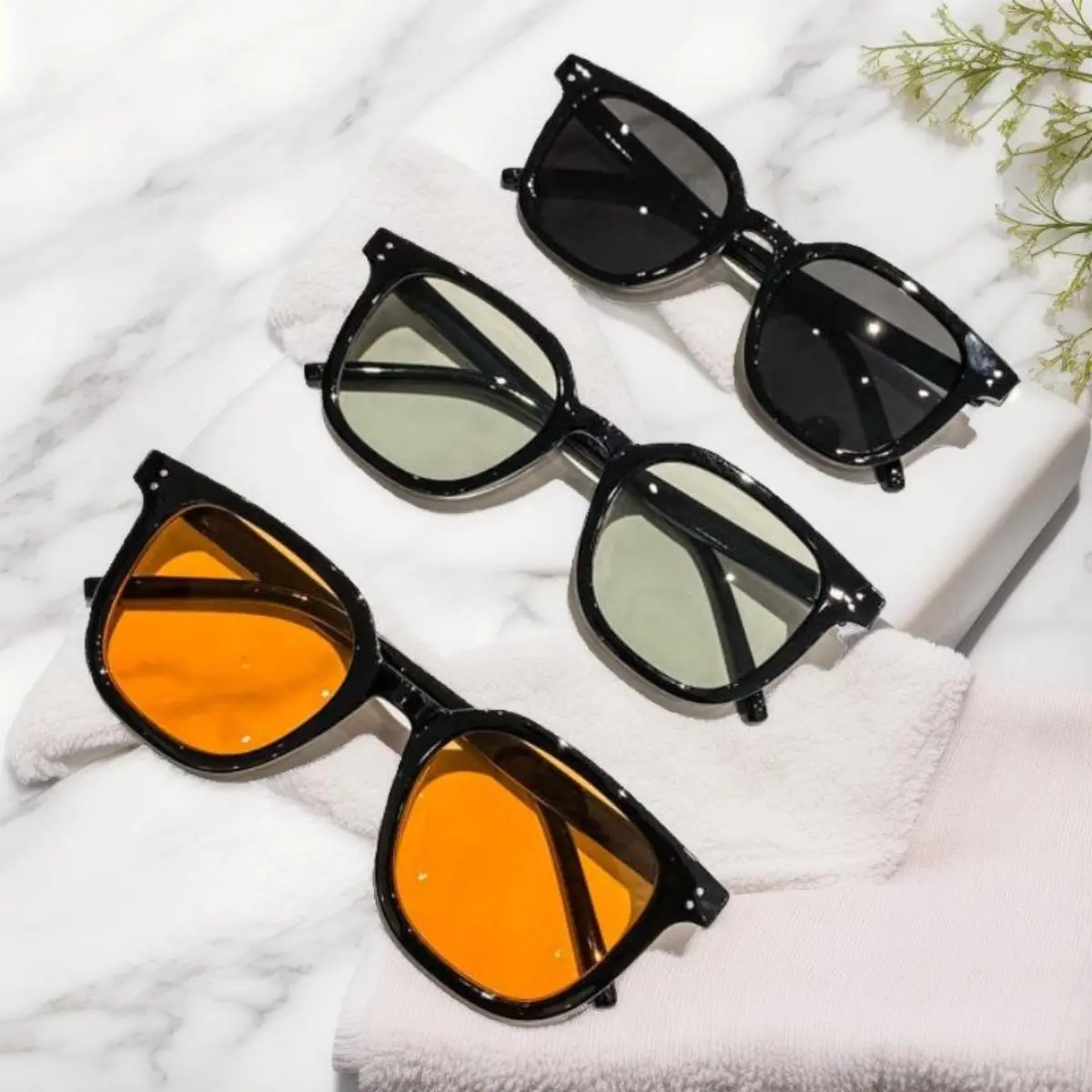 Men's 3-Pair Classic Retro Sunglasses Set - Unisex, Round Frame, Color-Tinted Lenses, Lightweight Plastic Construction, 3-Lens Aesthetic Men's Accessories, for Daily Wear, Party, 3-Lens Men's Sunglasses, Aesthetic Men's Sunglasses