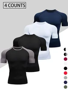 Men's Dragon Print Compression T-Shirt, Quick-Dry Breathable Stretch Fabric, Tight-Fitting Short Sleeve Top for Fitness and Outdoor Activities, Activewear