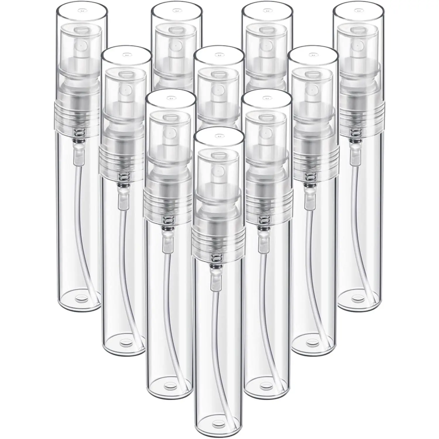 Mini Spray Bottle, 10 Pack 5ml Mini Plastic Spray Bottle Empty, Fine Mist Refillable Mini Perfume Bottle, Perfume Atomizer, Small Sample Containers, Plastic Portable Travel Bottle, Clear