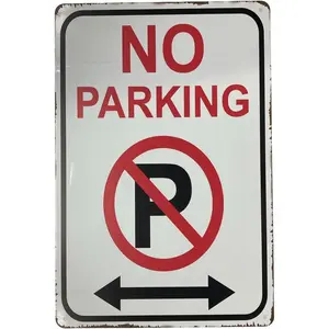 Tin Metal Wall Sign | No Parking 8 x 12 in. | Warning Sign Outdoor Notice to not Park in the Area | Traffic Plaque Poster (Set of 1)