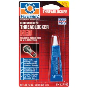 Permatex .20 Oz Red High Strength Threadlocker Permatex .20 Oz Red High Strength Threadlocker