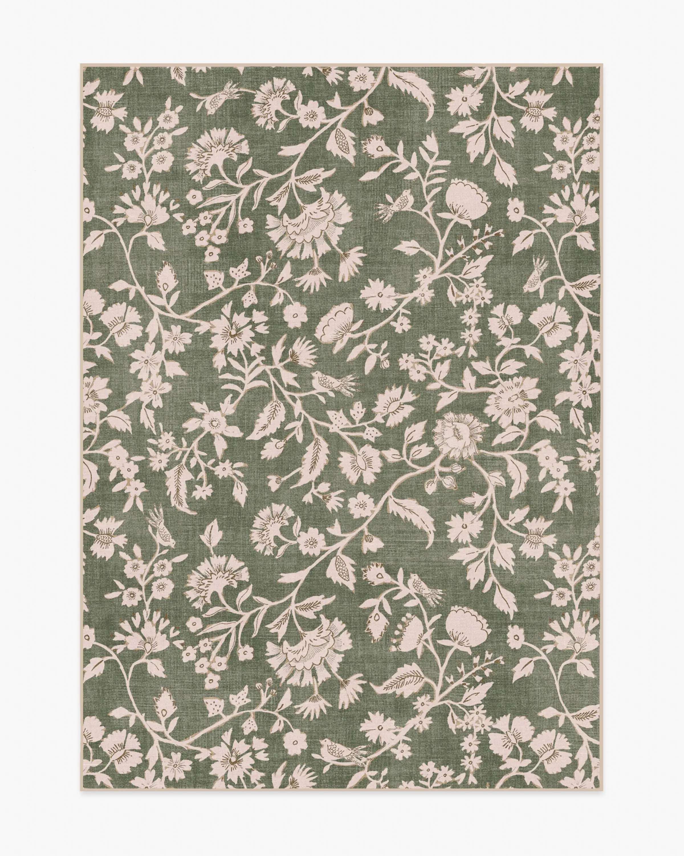 Brenna Olive Green & Cream Flatwoven Rug