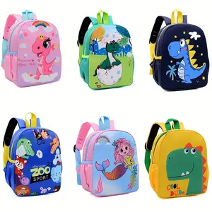 1 Piece Cute Cartoon Children's Backpack Fashionable Waterproof Zipper Closure Adjustable Shoulder Strap Kindergarten Student Backpack Christmas Gift Lightweight Durable Nylon Material