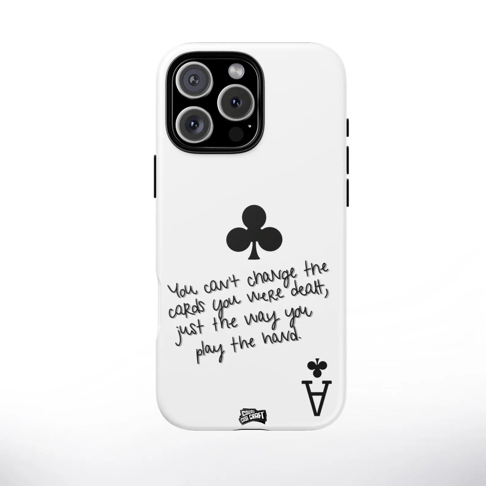Ace Card Retro Phone Case, Vintage Aesthetic Playing Card Design-Durable-Stylish, Perfect Gift for Poker Lovers, Black And White Phone Cover