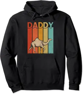 Camel Retro Style Vintage Daddy Graphic Father's Day Pullover Hoodie - Nicollev Shop 77B09YCT4TW5