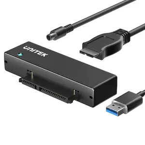 Unitek USB 3.0 to SATA III Hard Drive Adapter External Kit Cable for 2.5 3.5 Inch HDD/SSD Hard Drive Disk, Optical Drive, with 12V/2A Power Adapter