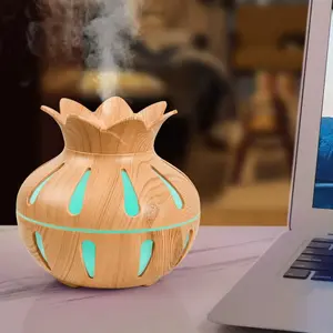 Wood Grain Humidifier with Colorful Night Light, Aromatherapy Diffuser, USB Home Desktop Humidifier, Hydration Instrument, Humidifier for Home, USB Powered Humidifier, Air Humidifier, USB Humidifier Machine