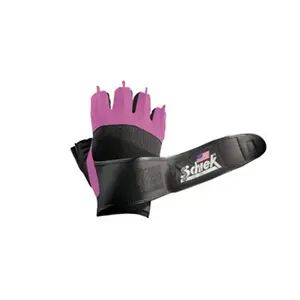 Schiek Sports  Pink Womens -Gel- Lifting Gloves with Wrist Wraps - XS