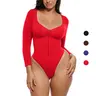 Shapellx Long-Sleeve Full-Body Shaper with Bust Support Compression Fabric
