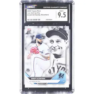 Sandy Alcantara Miami Marlins 2025 Topps Now Lou Gehrig Day #LGD-SA CGC Authenticated 9.5 Card