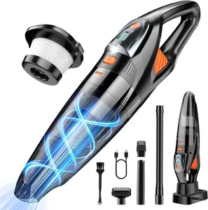 Handheld Vacuum Cordless 25000PA Powerful Suction, Portable Car Vacuum, 3 in 1 Hand Held Vacuum Rechargeable 8000mAh with LED Light, HEPA Filter, Home, Car Seats, Office, Pet Hair, Dust Buster