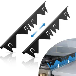 Stainless Steel Stove Gap Filler (2PCS), Adjustable Length 13.8" to 27.5" Width 0.79" , Heat Resistant Easy Clean, Range Trim Kit, Kitchen Counter Gap Guards Cover