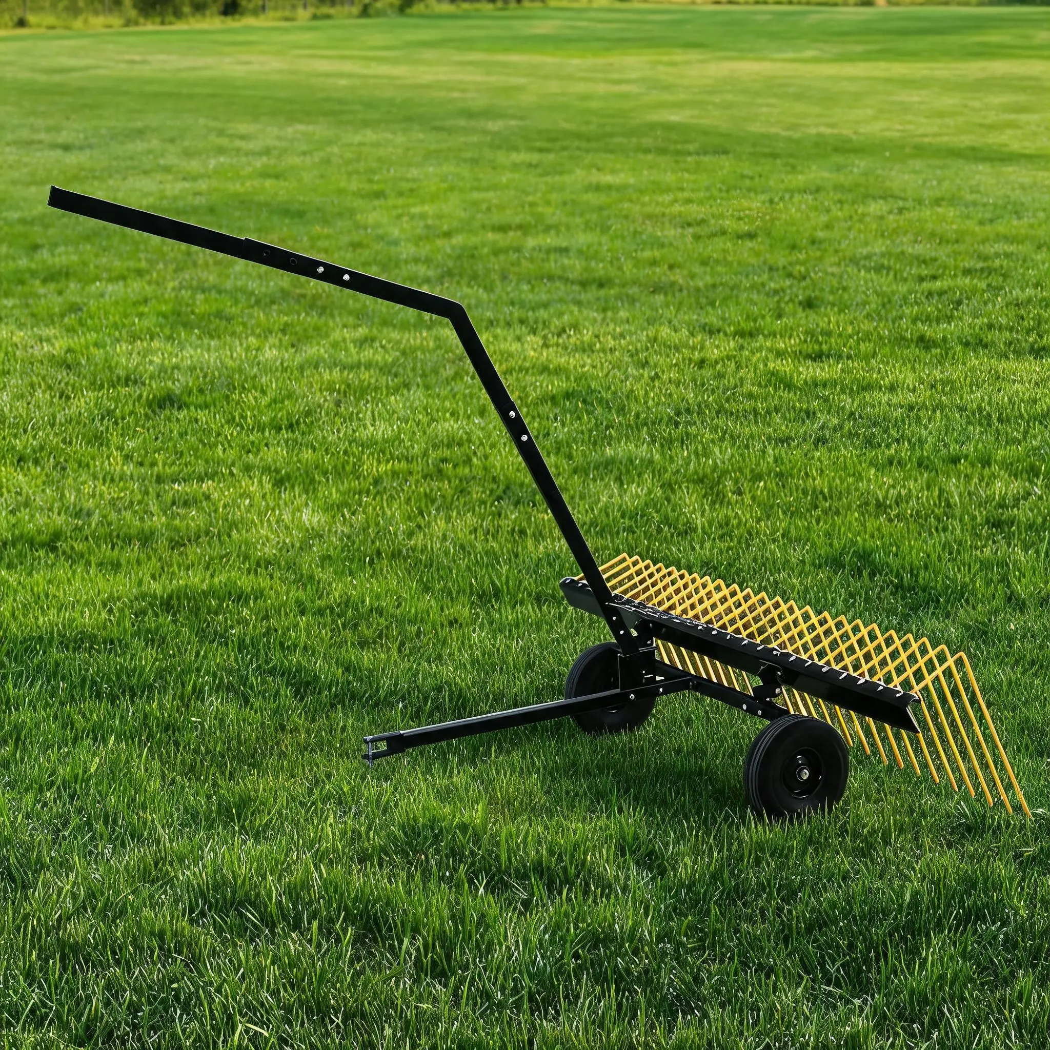 Garvee Upgraded 60 Inch Tow Behind Landscape Rake, Heavy Duty Steel Lawn Dethatcher with 24 Tines for ATV & Compact Tractor Yard Work