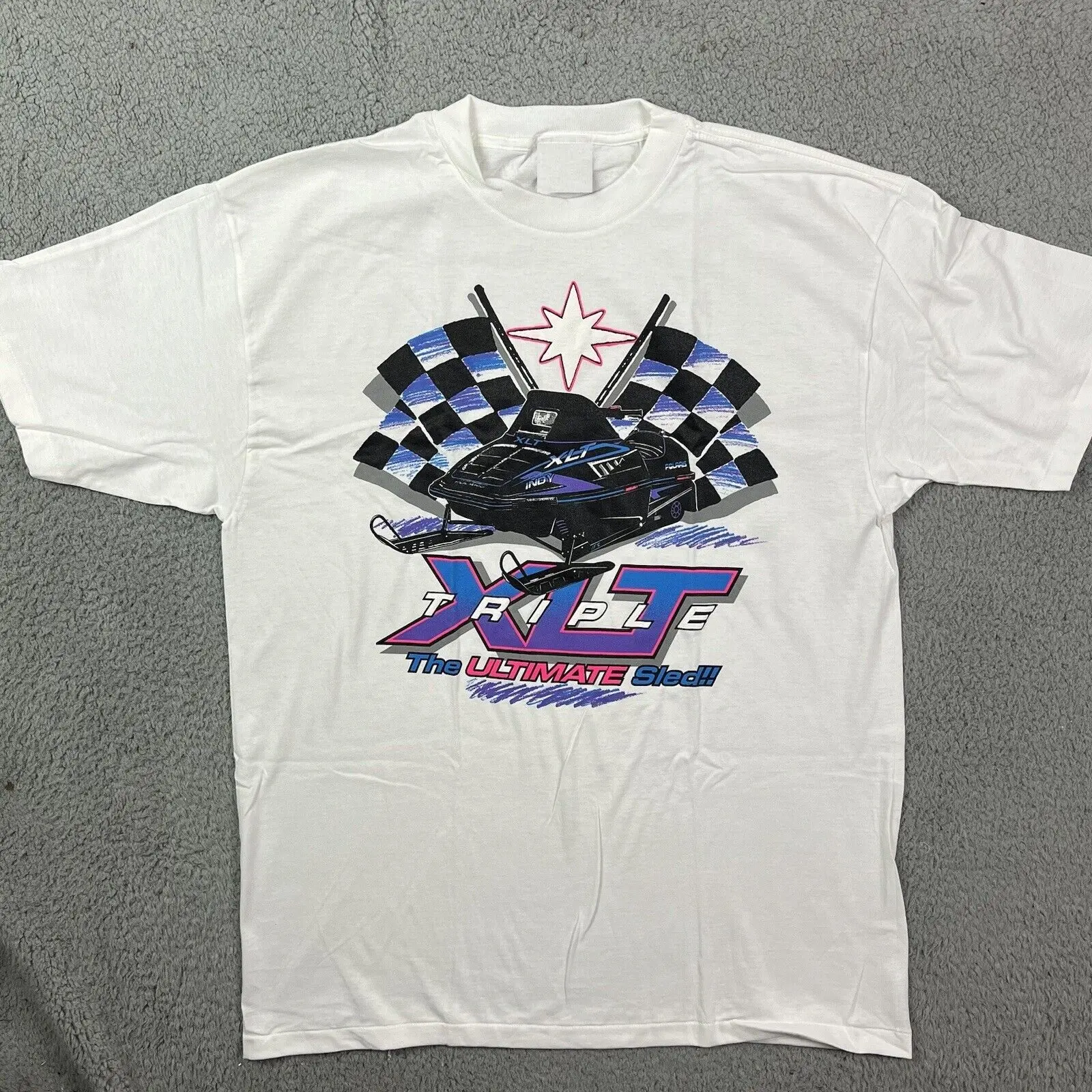 Vintage Polaris Indy XLT Snowmobile T Shirt Sweatshirt Hoodie MADE IN USA REPRINT