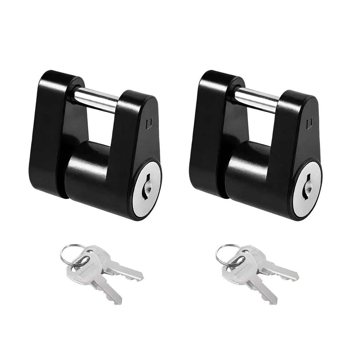 2 PCS Trailer Hitch Coupler Lock, Dia 1/4 Inch 3/4 Inch Span Trailer Hitch Lock with Keys, Heavy Duty Anti-Theft Trailer Tongue Locks for Tow Boat RV Truck Car's Coupler