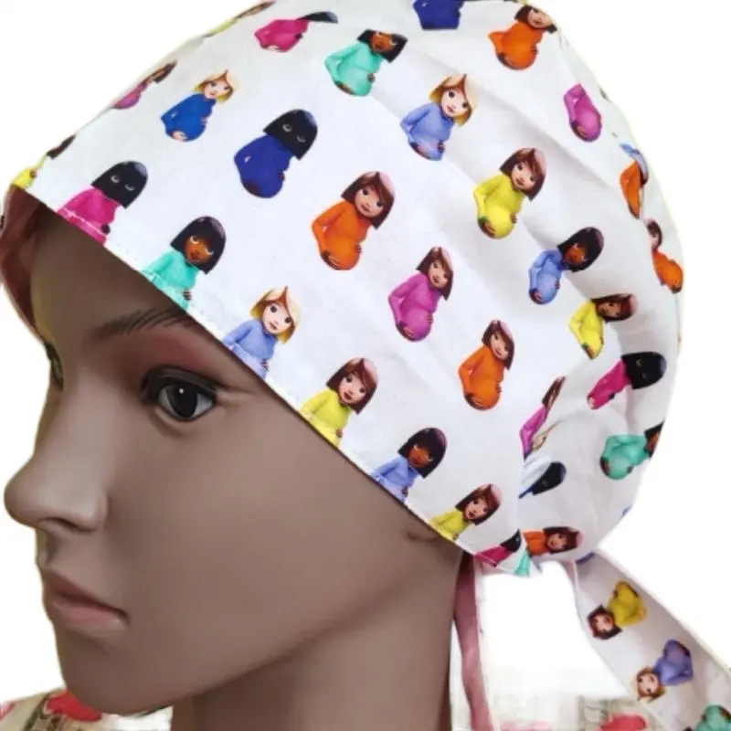 Medical Professional Scrub Caps - Breathable Cotton Adjustable Surgical Head Covers, Personal Shower Accessories with Dual-Sided Sponge & Exfoliating Loofah