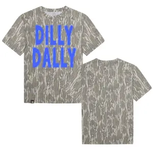 Mossy Oak DILLY DALLY Printing On Original Bottomland Camouflage Camo T-Shirt – Soft & Breathable Tee