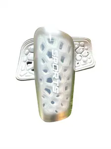 Semi-Clear Multi-Color Soccer/Football Shin Guards with Hard Anti-Collision PP Material & EVA Buffer Foam for Impact Resistance and Breathability