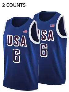 Men's Letter Embroidery Basketball Jersey, Casual Breathable Comfortable Sports Vest, Loose Basketball Top for Men & Women, Athletic Training Apparel, Jersey Tops