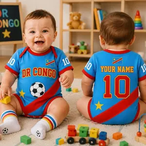 Personalized Dr Congo Baby Soccer Bodysuit, Custom Name Number Infant Football Jersey, Dr Congo Fan Baby Outfit, Dr CongoJersey Romper Gift 5IY