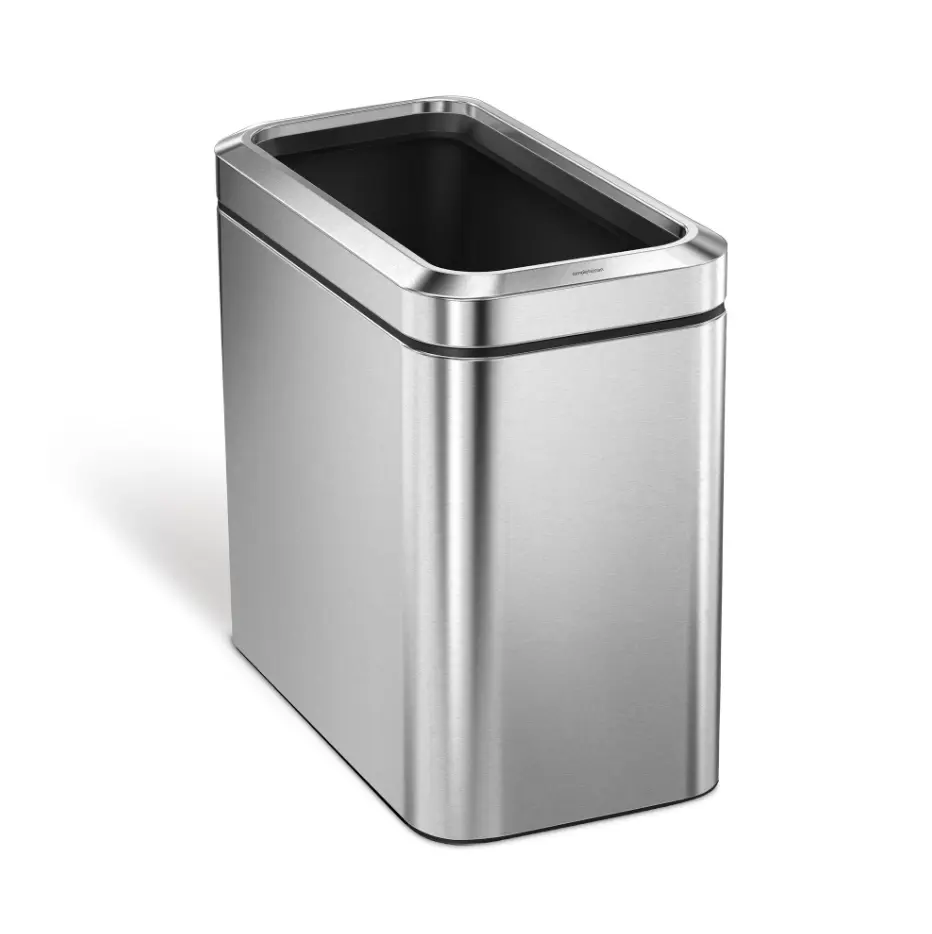 simplehuman 25L Slim Open Top Trash Can Stainless Steel 6 Gal Office Kitchen