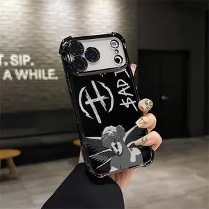 Street Style Winged Angel HEAD Graphic Punk Rock Edgy HEAD For iphone 17 16 15 14 13 12 11 X XS PRO PLUS MAX AIR Four CornersAnti-Fall Transparent Casual Soft Silicone PhoneCases Perfect Gift wild pattern high-end fashion Q54