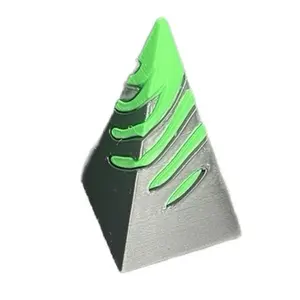 Pyramid Shaped Spiral Fidget - Green Design, Metallic Finish, Ideal for Stress Relief and Stress Management