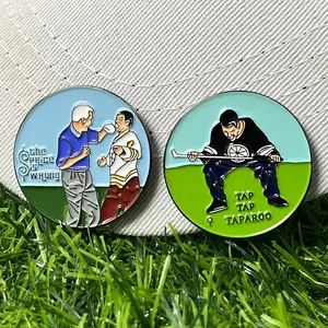 Magnetic Golf Cap Clip with Interesting Patterns, Standard Round Magnetic Hat Clip for Men & Women, High-End Golf Gift Accessory