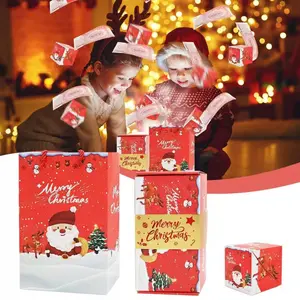Surprise Gift Box Explosion for Money, Unique Folding Bouncing Red Envelope Gift Box with Confetti,Cash Explosion Luxury Gift Box for Birthday Anniversary Valentine Proposal