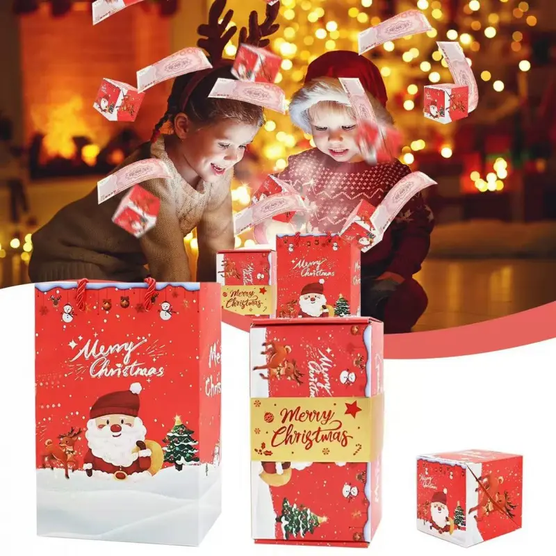 Surprise Gift Box Explosion for Money, Unique Folding Bouncing Red Envelope Gift Box with Confetti,Cash Explosion Luxury Gift Box for Birthday Anniversary Valentine Proposal