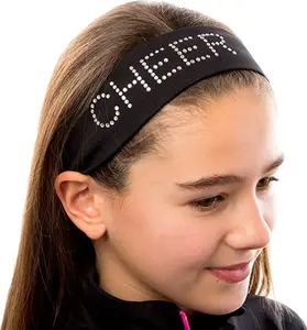 Cheer Rhinestone Cotton Stretch Headband