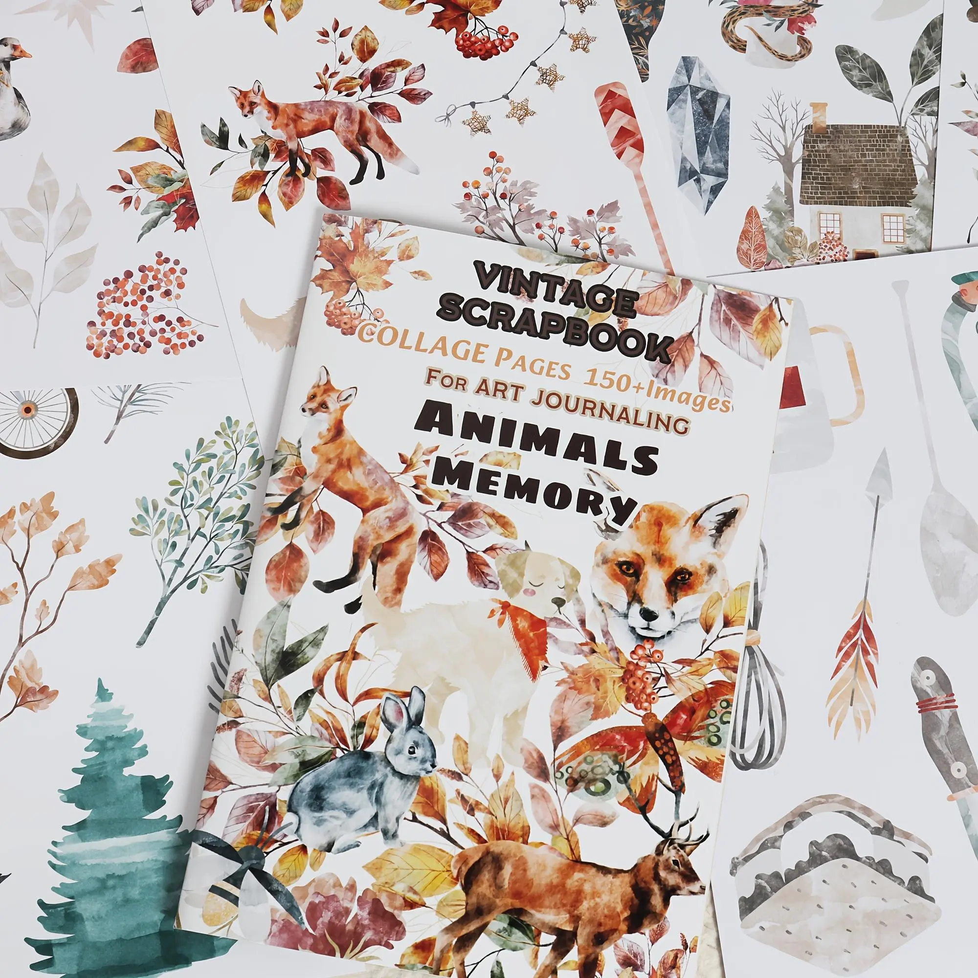 Animal Pattern Scrapbooking Paper & Sticker Set, 18 Sheets/set DIY Decorative Scrapbook Paper, Scrapbooking Supplies for DIY Crafts, Gift Wrapping, Crafting Kit, Craft Kits
