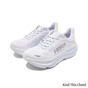 Premium White Performance Running Trainers, Stretchable Breathable Mesh Construction, Sculpted Curved Cushioning System, Soft Light Purple Tonal Details, Non-Slip Grippy Outsole, Versatile Footwear for Gym Workouts & Street Style